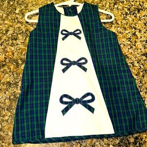 The Beaufort Bonnet Company 18/24 green plaid bow jumper - perfect Christmas